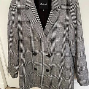 Madewell Grey Plaid Caldwell Oversized Blazer, XXS